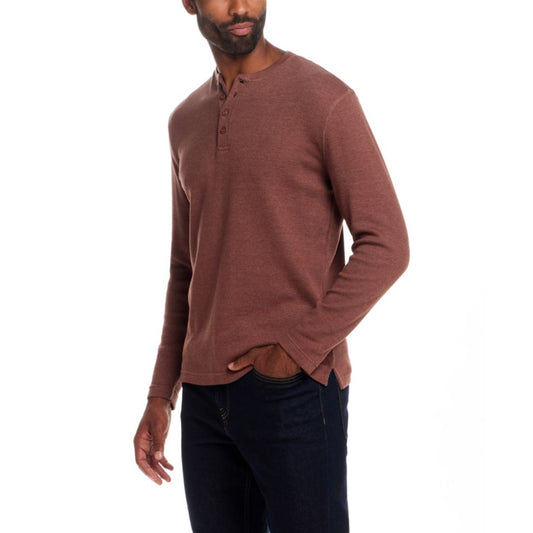 Weatherproof Vintage Men's Long Sleeve Waffle Henley Neck T-Shirt