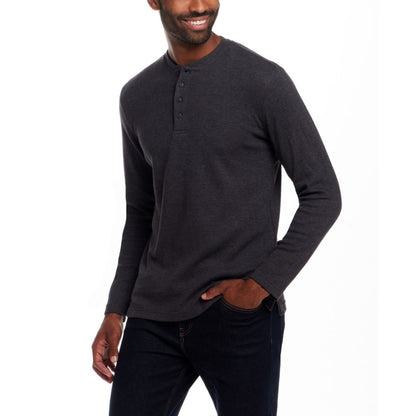 Weatherproof Vintage Men's Long Sleeve Waffle Henley Neck T-Shirt