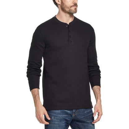 Weatherproof Vintage Men's Long Sleeve Waffle Henley Neck T-Shirt