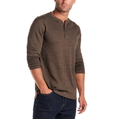 Weatherproof Vintage Men's Long Sleeve Waffle Henley Neck T-Shirt