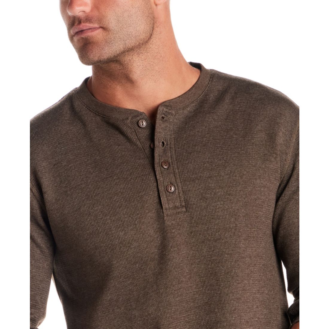 Weatherproof Vintage Men's Long Sleeve Waffle Henley Neck T-Shirt