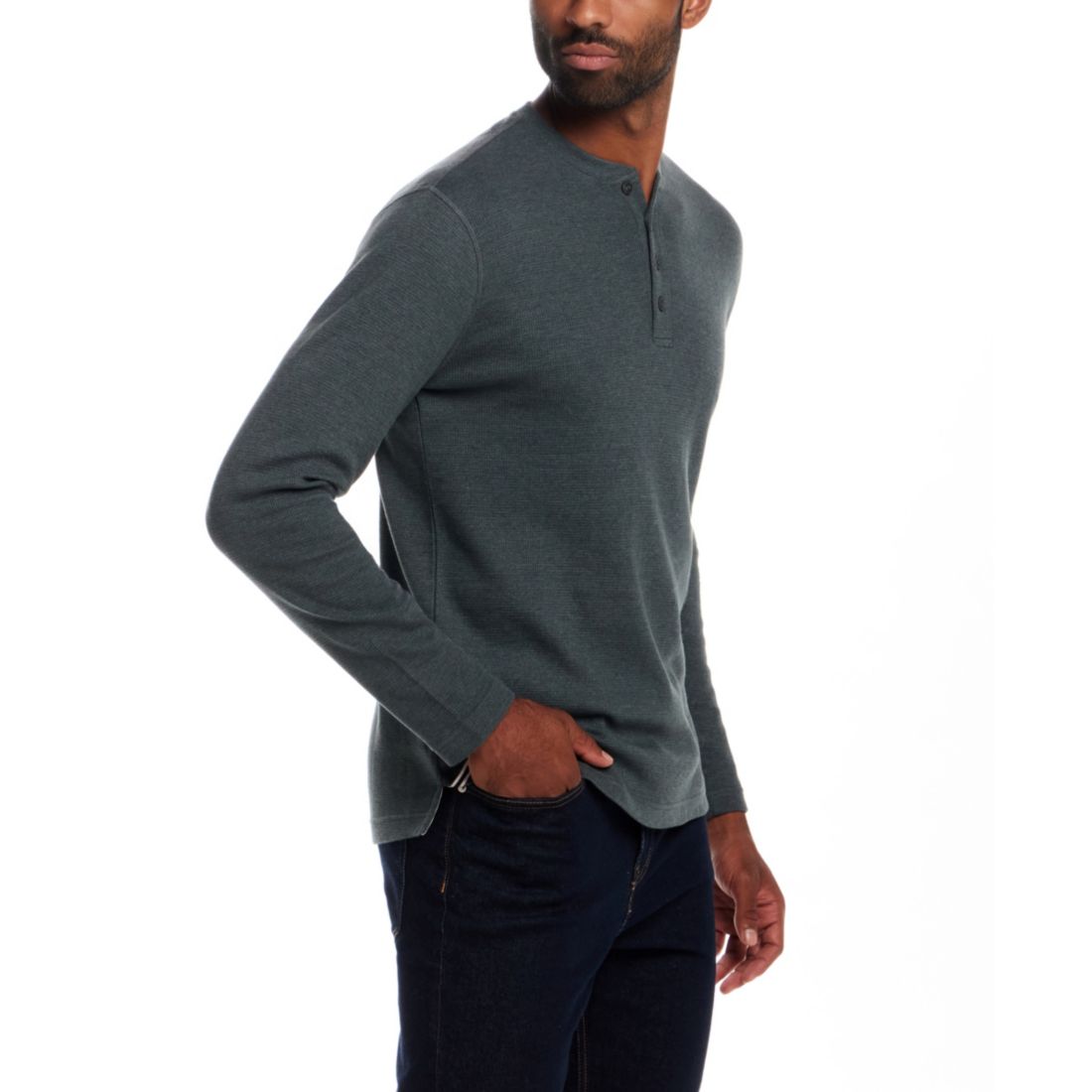 Weatherproof Vintage Men's Long Sleeve Waffle Henley Neck T-Shirt
