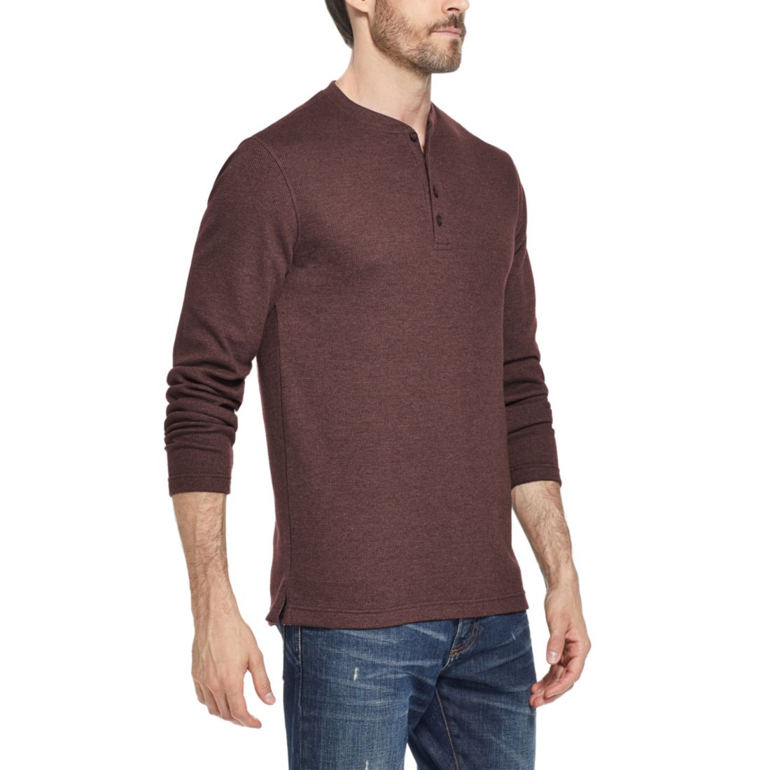 Weatherproof Vintage Men's Long Sleeve Waffle Henley Neck T-Shirt