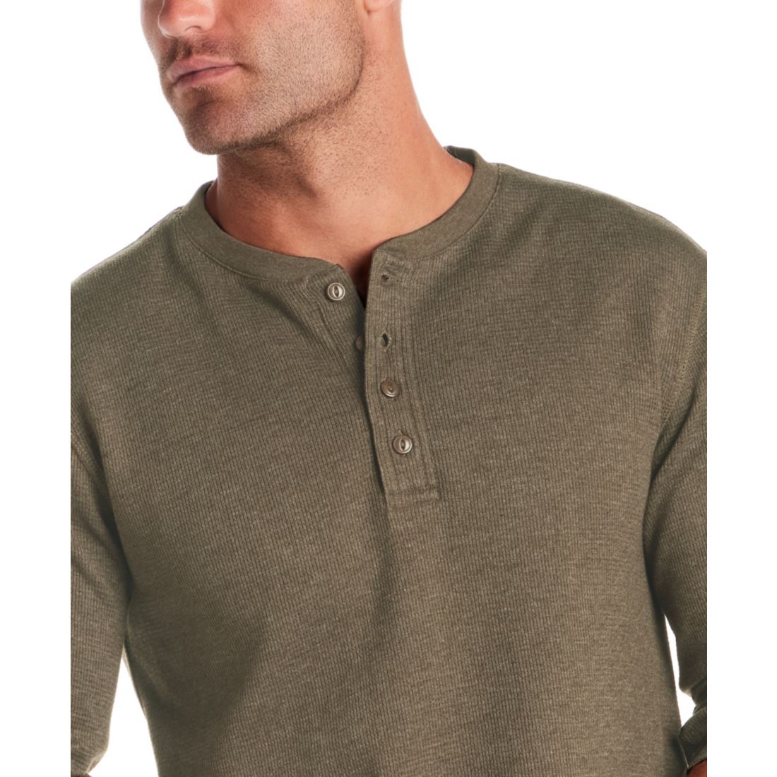 Weatherproof Vintage Men's Long Sleeve Waffle Henley Neck T-Shirt