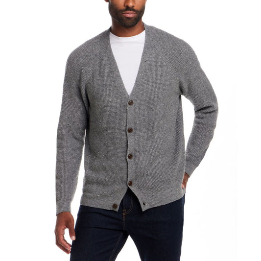 Weatherproof Vintage Men's Waffle Donegal Cardigan Sweater
