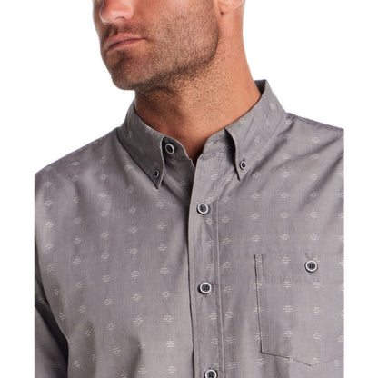 Weatherproof Vintage Men's Long Sleeve Jacquard Dobby Chambray Shirt