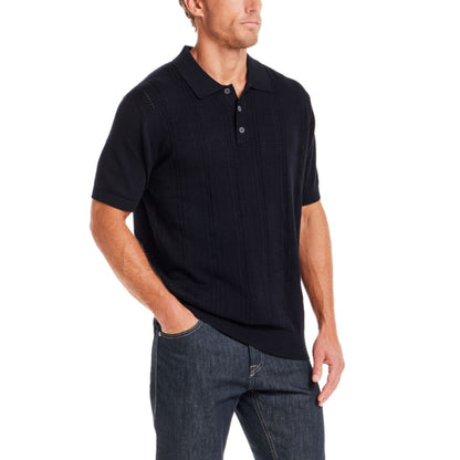Weatherproof Vintage Men's Regular-Fit 100% Cotton Pointelle Sweater-Knit Polo Shirt