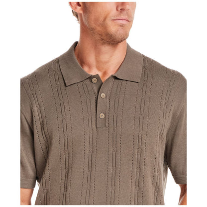 Weatherproof Vintage Men's Regular-Fit 100% Cotton Pointelle Sweater-Knit Polo Shirt