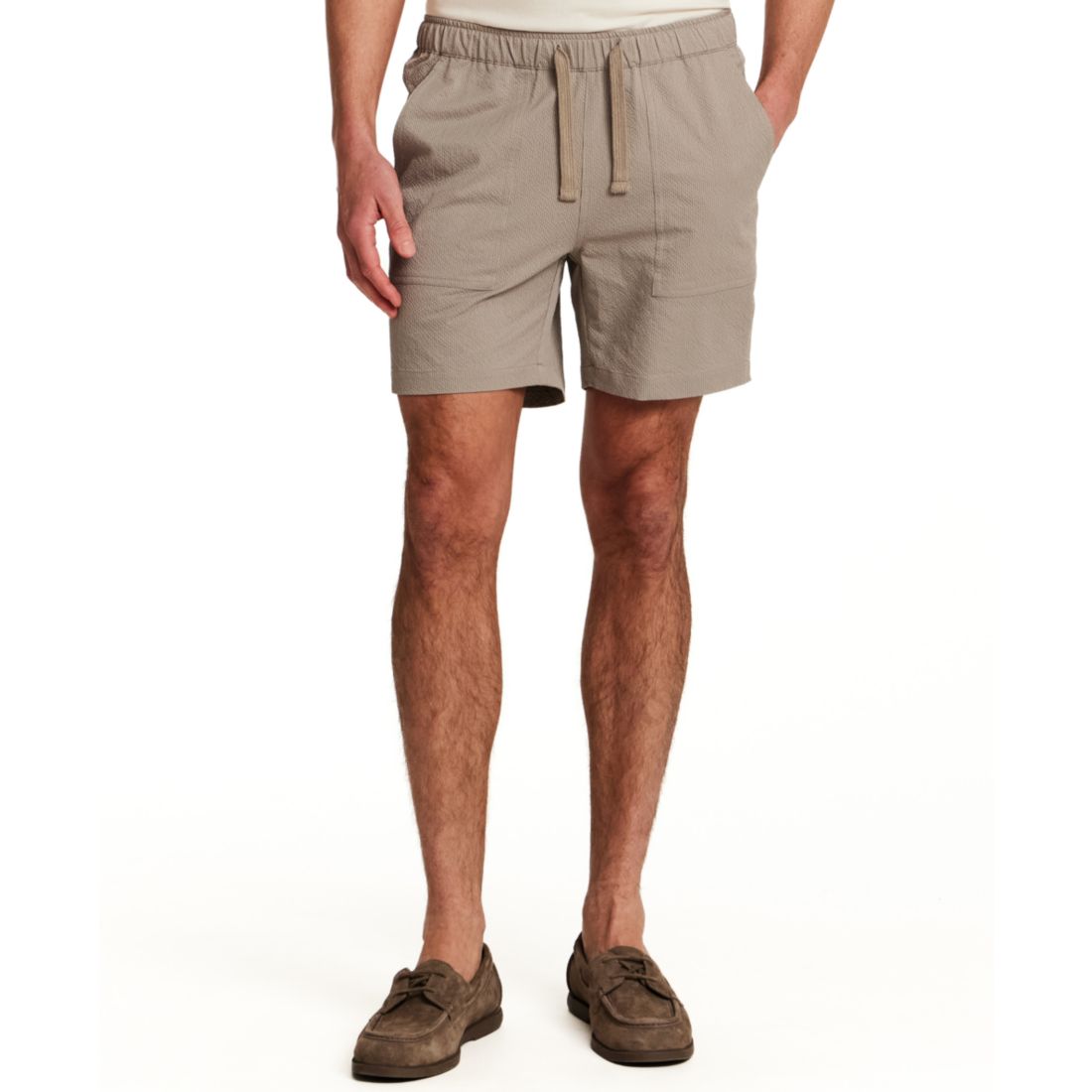 Vintage & Black Men's Drawstring Mini Seersucker Shorts