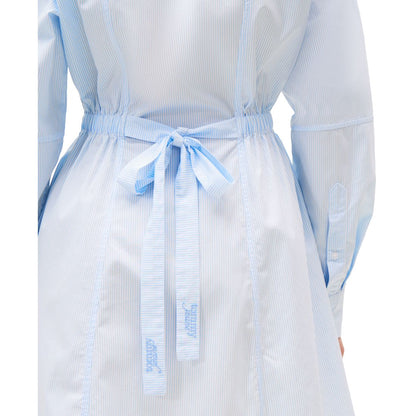 Tommy Jeans Women's Pinstripe Tie-Back Shirtdress - Light Powdery Blue / Stripe
