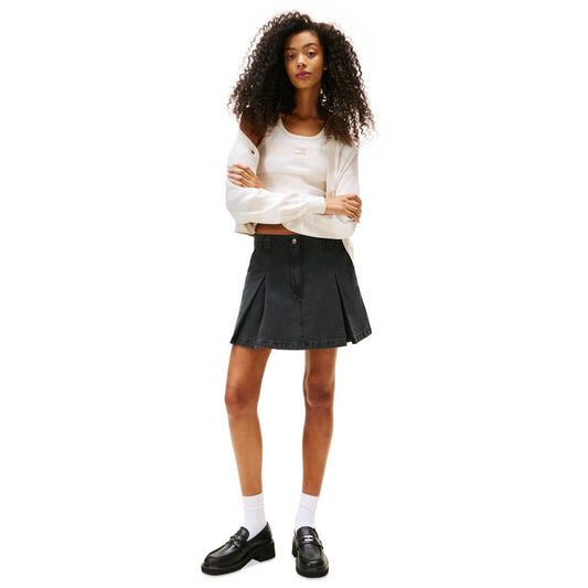 Tommy Jeans Women's Cotton Canvas Pleated Mini Skirt