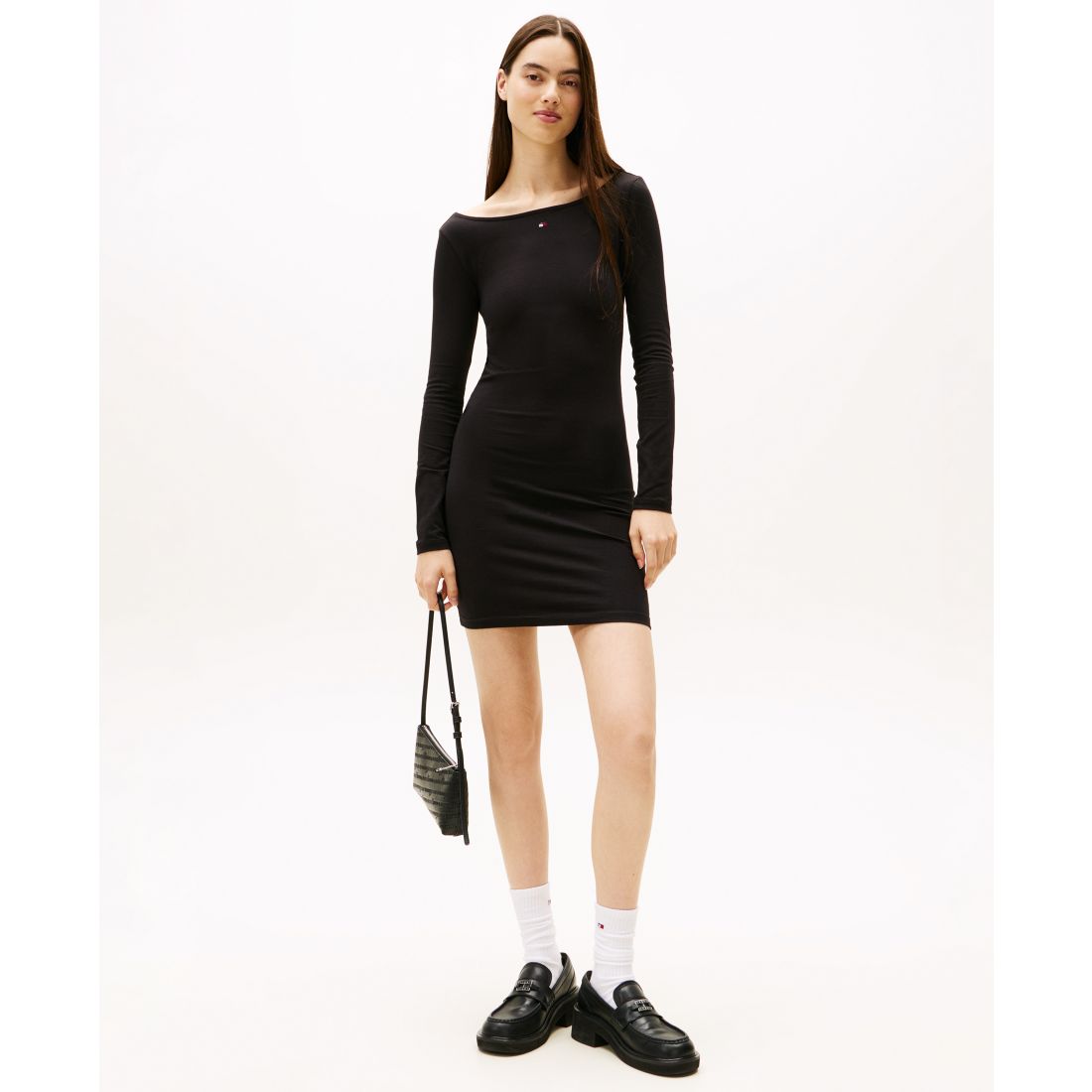 Tommy Jeans Women's Bling Flag Logo Long-Sleeve Mini Dress