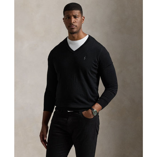 Polo Ralph Lauren Men's Big & Tall Washable Wool V-Neck Sweater
