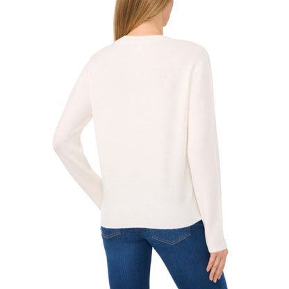 CeCe Women's Bow-Trim Crewneck Sweater