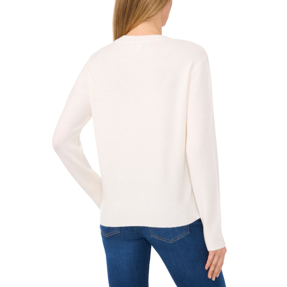 CeCe Women's Bow-Trim Crewneck Sweater