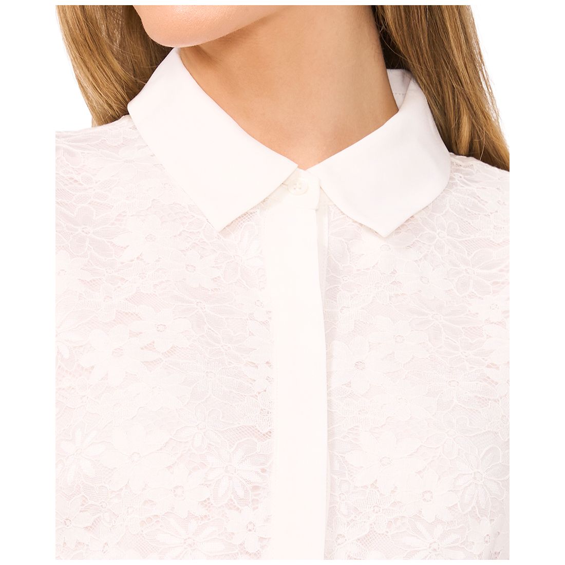 CeCe Women's Lace Short-Sleeve Shirt