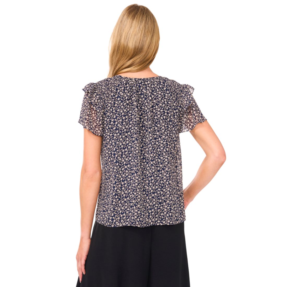 CeCe Women's Tie-Neck Ruffle-Sleeve Blouse