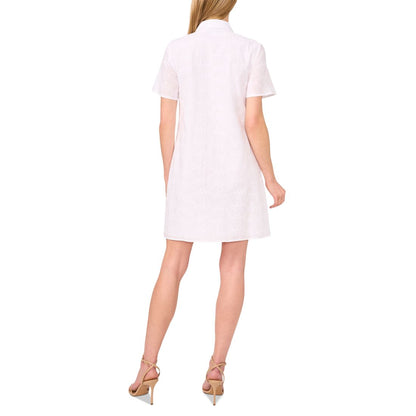 CeCe Women's Floral Embroidered Button-Front Shirtdress