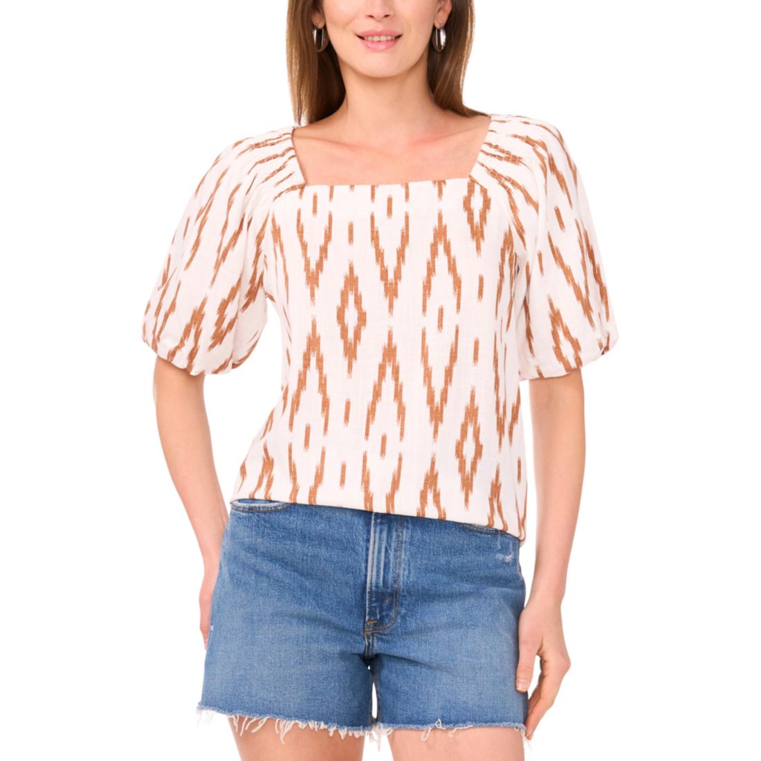 Vince Camuto Women's Square-Neck Puff-Sleeve Blouse