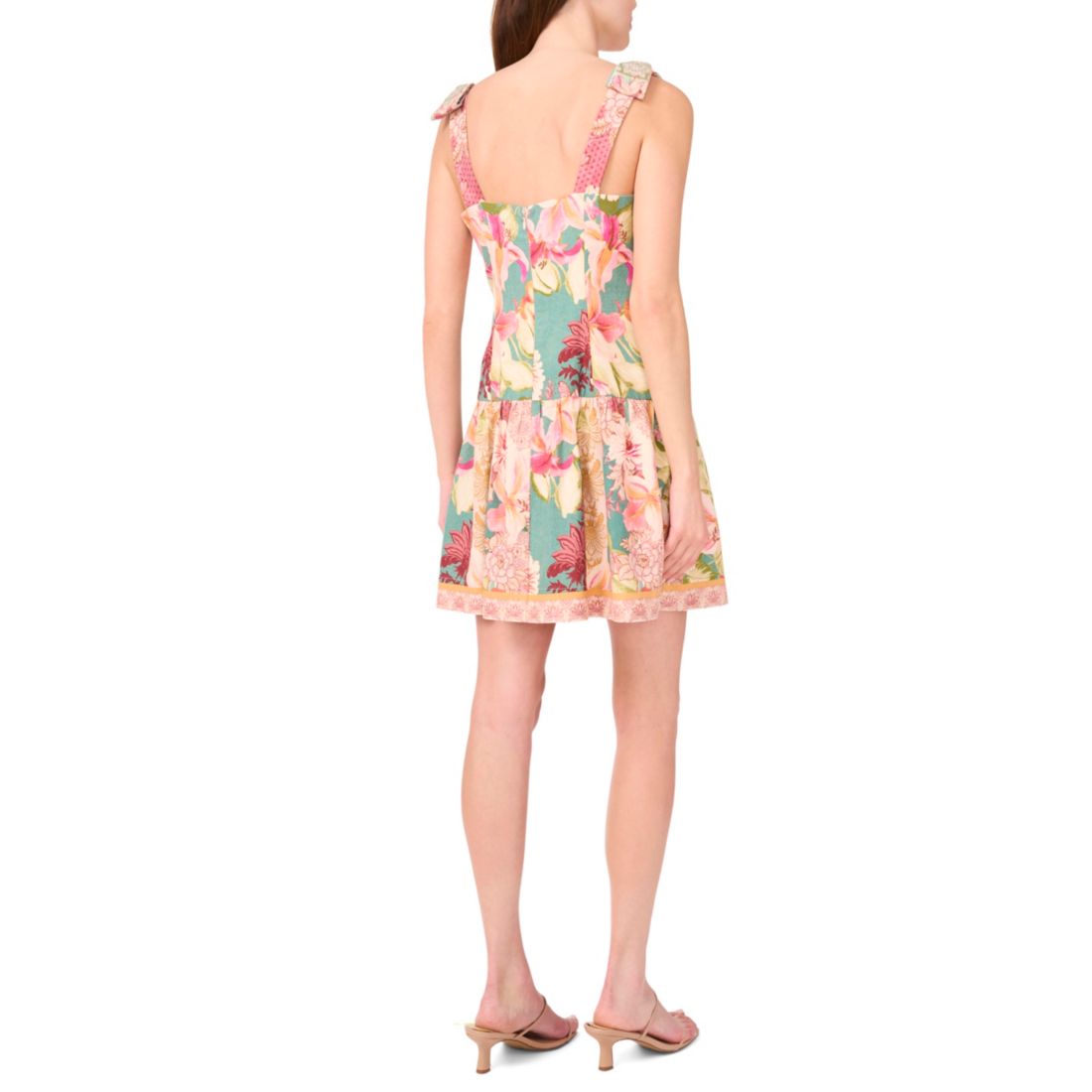 CeCe Women's Sleeveless Square-Neck Fit & Flare Dress