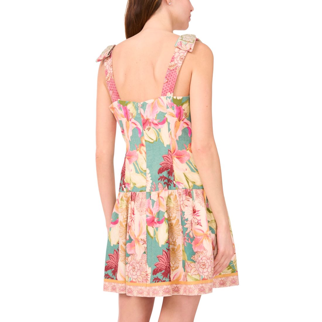 CeCe Women's Sleeveless Square-Neck Fit & Flare Dress