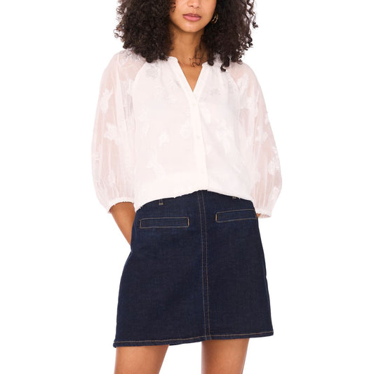 Vince Camuto Women's Embroidered Raglan-Sleeve Blouse