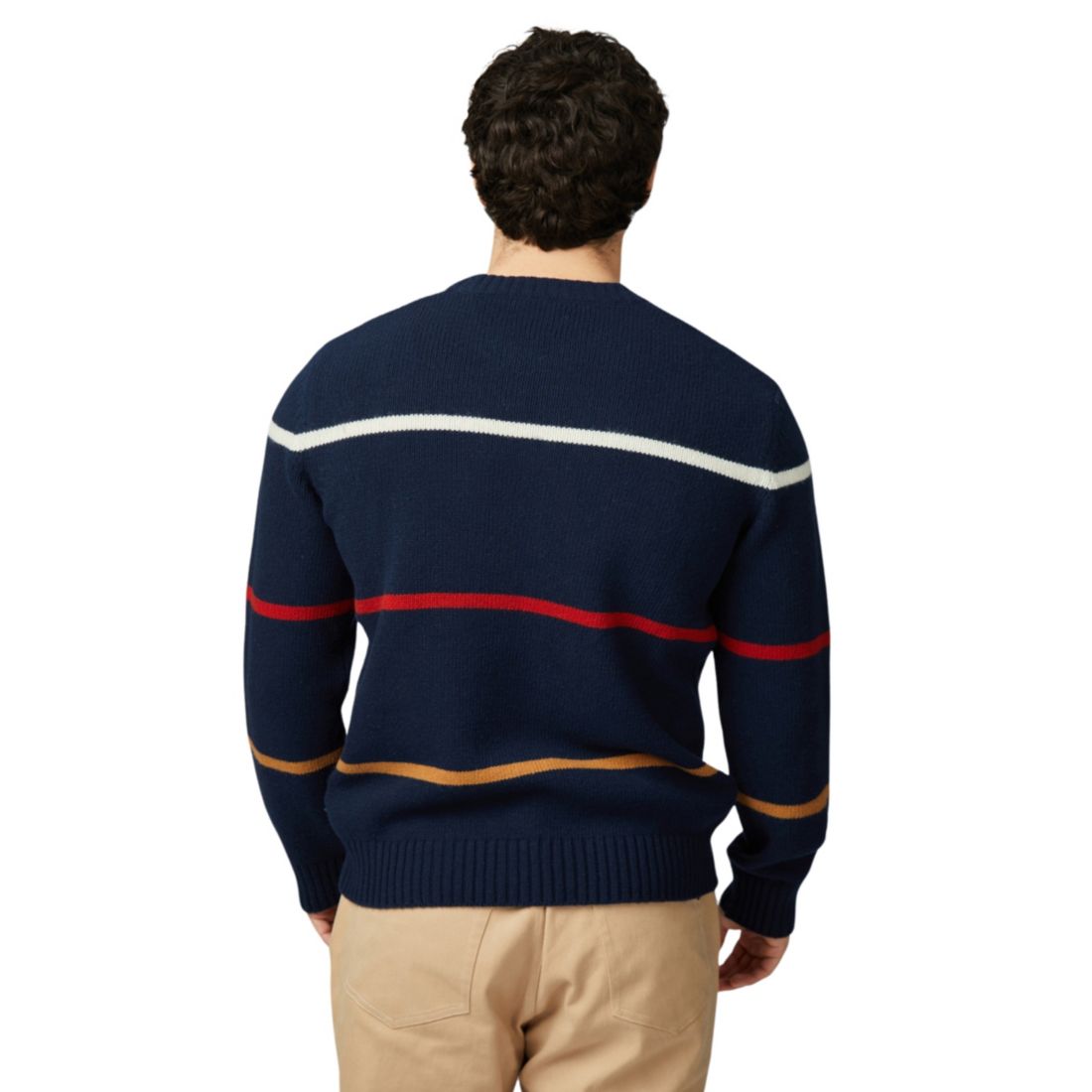 Ben Sherman Men's Cable Stripe Crew Neck Sweater