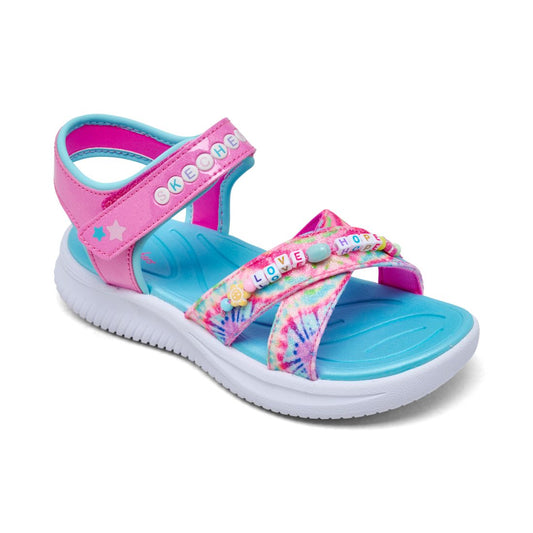 Skechers Little Girls' Jumpsters Sandal - Tie Dye BFFs Sandals from Finish Line - Pink, Multi