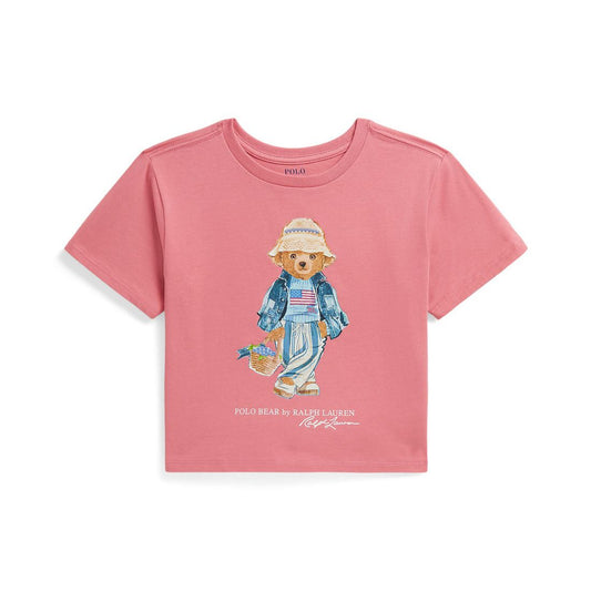 Polo Ralph Lauren Girls' 7-16 Polo Bear Crewneck Jersey Boxy T-Shirt