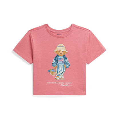 Polo Ralph Lauren Girls' 7-16 Polo Bear Crewneck Jersey Boxy T-Shirt