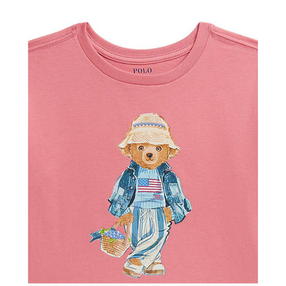 Polo Ralph Lauren Girls' 7-16 Polo Bear Crewneck Jersey Boxy T-Shirt