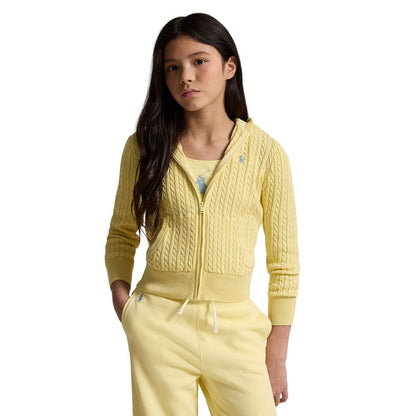 Polo Ralph Lauren Girls' 7-12 Mini-Cable Full-Zip Hoodie