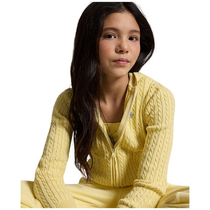 Polo Ralph Lauren Girls' 7-12 Mini-Cable Full-Zip Hoodie