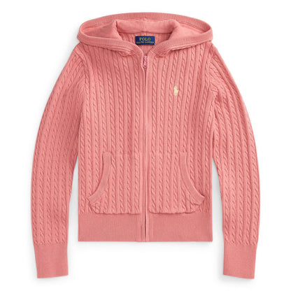 Polo Ralph Lauren Girls' 7-12 Mini-Cable Full-Zip Hoodie