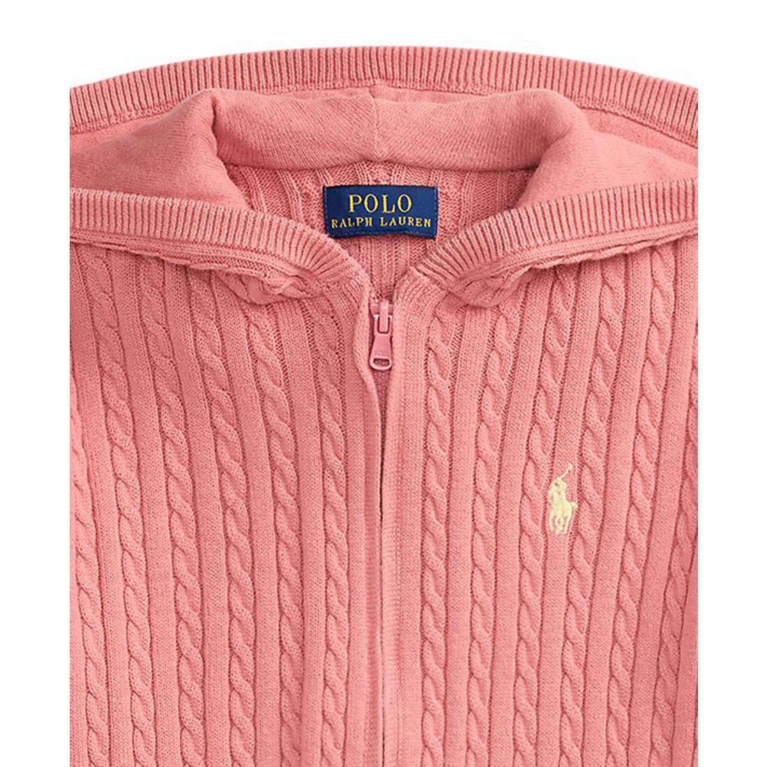 Polo Ralph Lauren Girls' 7-12 Mini-Cable Full-Zip Hoodie