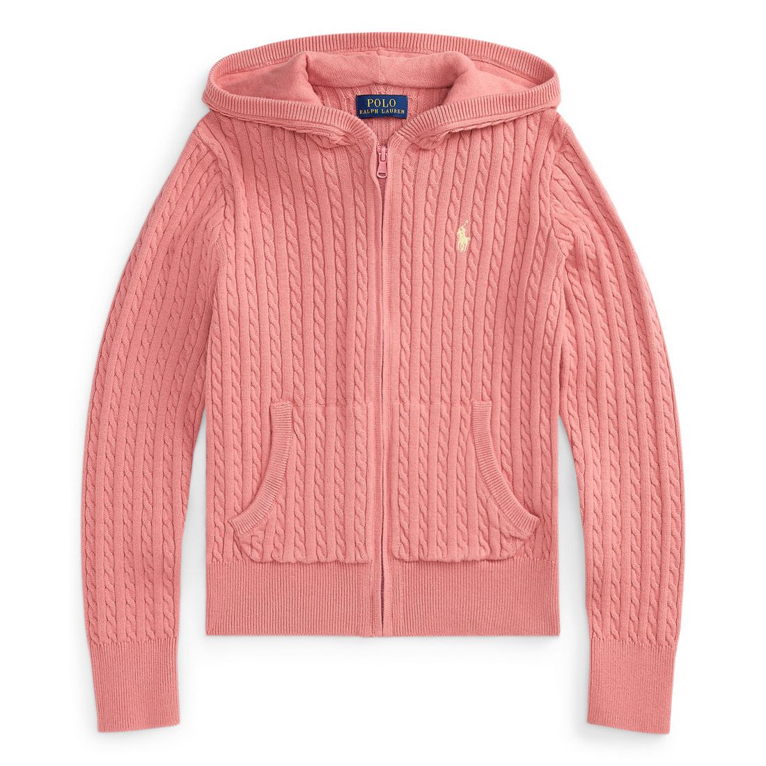 Polo Ralph Lauren Girls' 7-12 Mini-Cable Full-Zip Hoodie