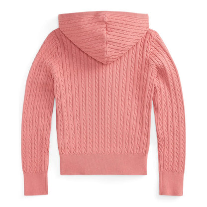 Polo Ralph Lauren Girls' 7-12 Mini-Cable Full-Zip Hoodie