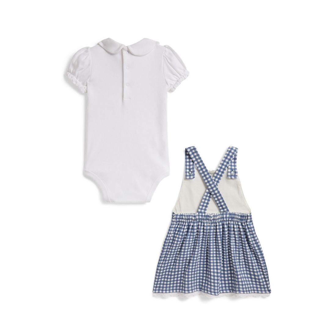 Polo Ralph Lauren Baby Girls' Cotton Bodysuit and Gingham Dress, 2-Piece Set