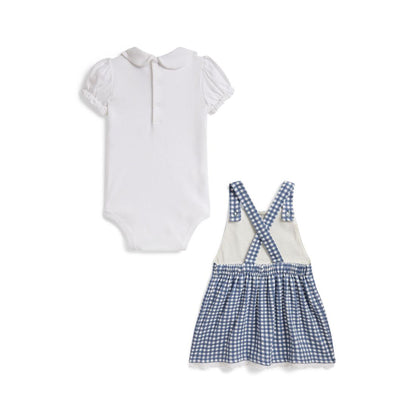 Polo Ralph Lauren Baby Girls' Cotton Bodysuit and Gingham Dress, 2-Piece Set