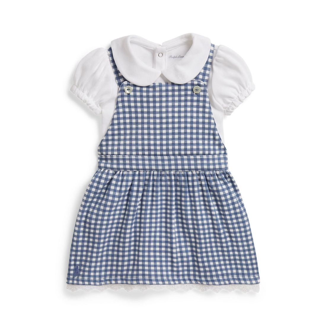 Polo Ralph Lauren Baby Girls' Cotton Bodysuit and Gingham Dress, 2-Piece Set