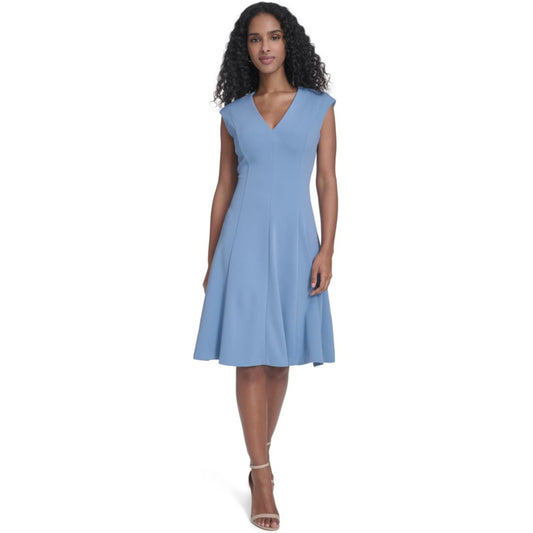 Calvin Klein Petite V-Neck Sleeveless A-Line Dress