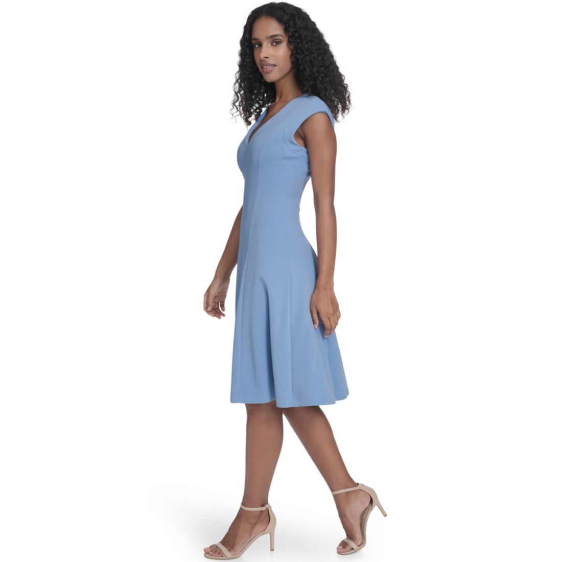 Calvin Klein Petite V-Neck Sleeveless A-Line Dress