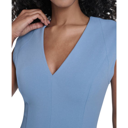 Calvin Klein Petite V-Neck Sleeveless A-Line Dress