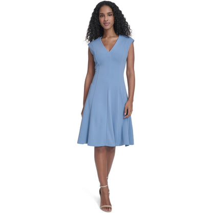 Calvin Klein Petite V-Neck Sleeveless A-Line Dress