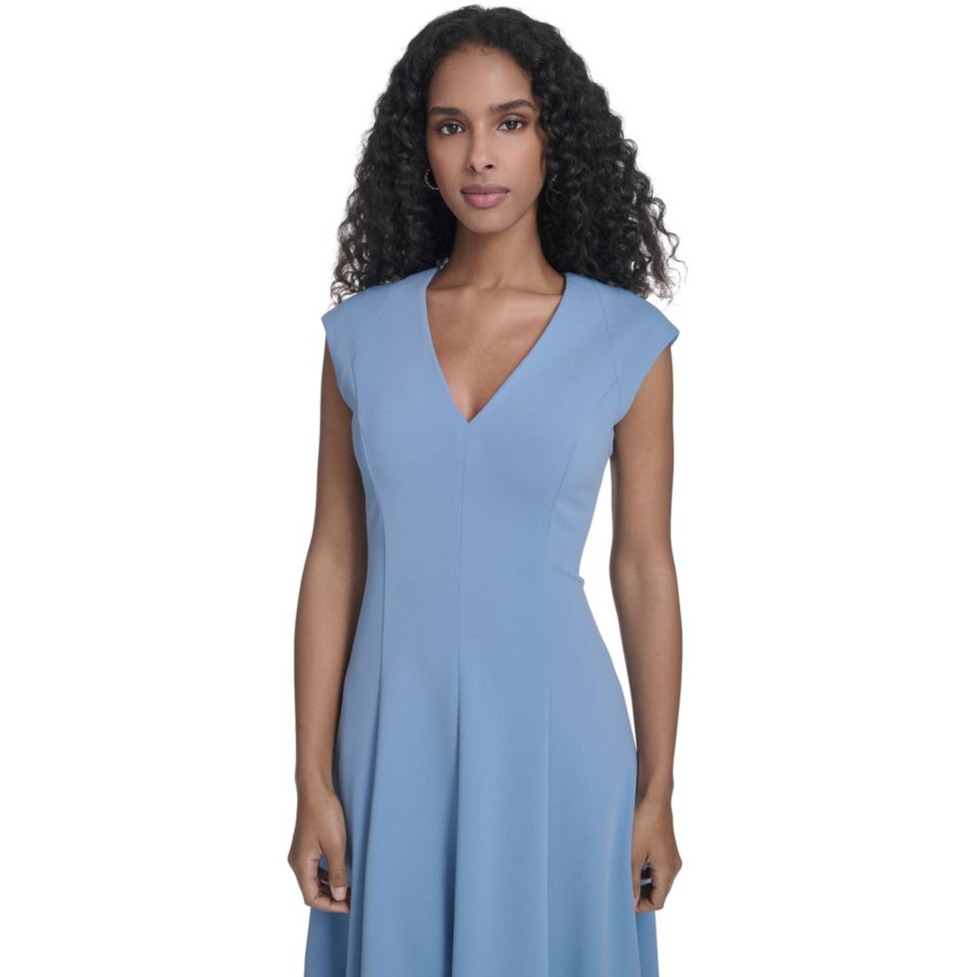 Calvin Klein Petite V-Neck Sleeveless A-Line Dress