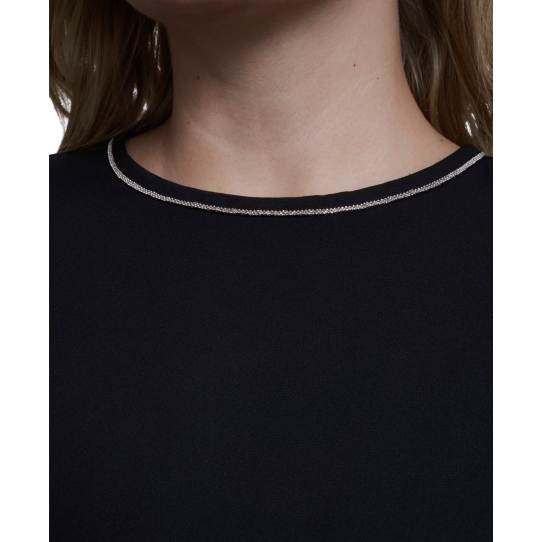 Calvin Klein Plus Size Crew Neck Long-Sleeve Blouse