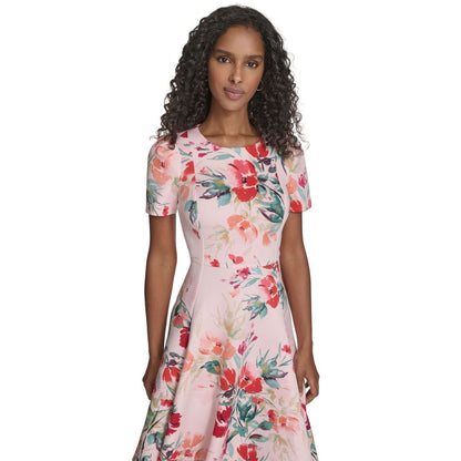 Calvin Klein Women's Short-Sleeve Printed Midi Dress