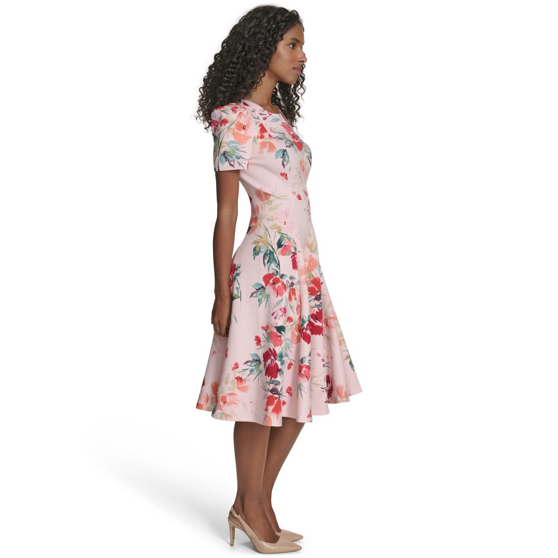 Calvin Klein Women's Short-Sleeve Printed Midi Dress