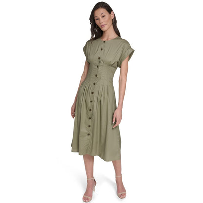 Calvin Klein Women's Button Down A-Line Midi Dress