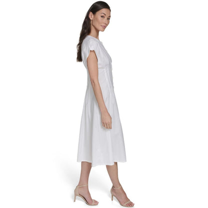 Calvin Klein Women's Button Down A-Line Midi Dress